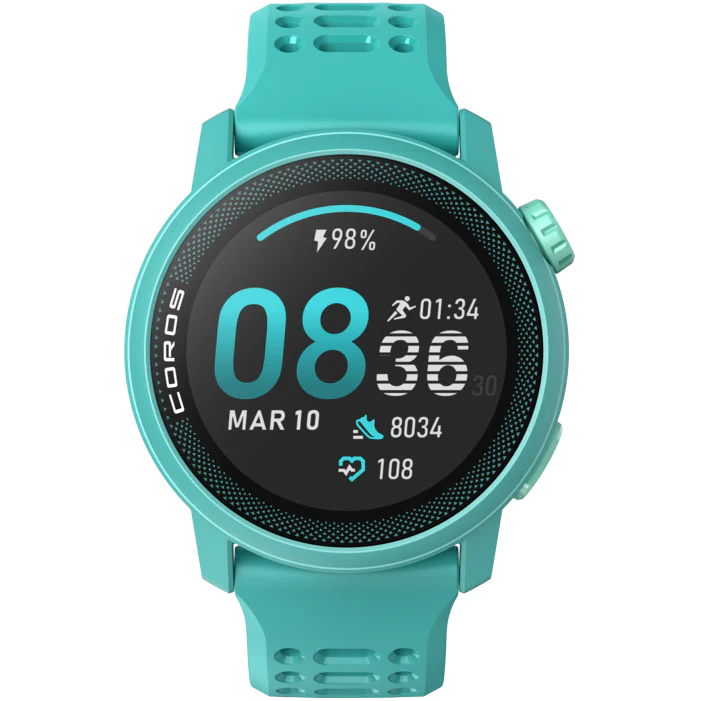 PACE 3 GPS Sport Watch by Coros in turquoise, lightweight accessory for tracking training and recovery, ideal for running and fitness