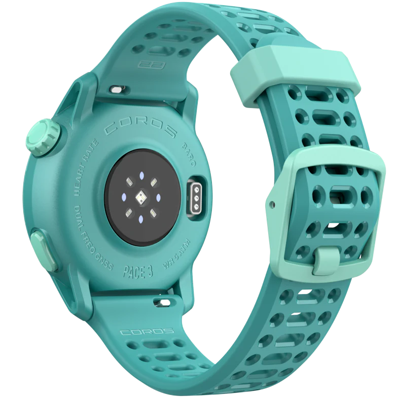 PACE 3 GPS Sport Watch by Coros in teal, lightweight multisport watch with heart rate and training recovery tracking features