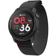 PACE 3 GPS Sport Watch by Coros in black with red accents, lightweight GPS watch tracking training and recovery for running and fitness
