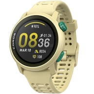 PACE 3 GPS Sport Watch by Coros in beige with green buttons, lightweight GPS watch for tracking training and recovery