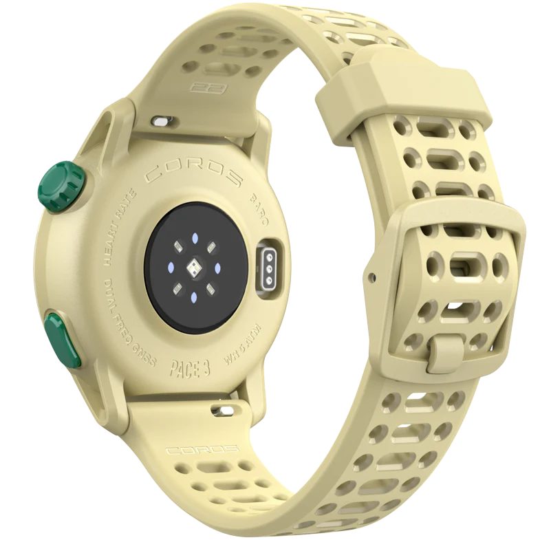 PACE 3 GPS Sport Watch by Coros in beige with lightweight design for tracking training and recovery, ideal for running and sports use