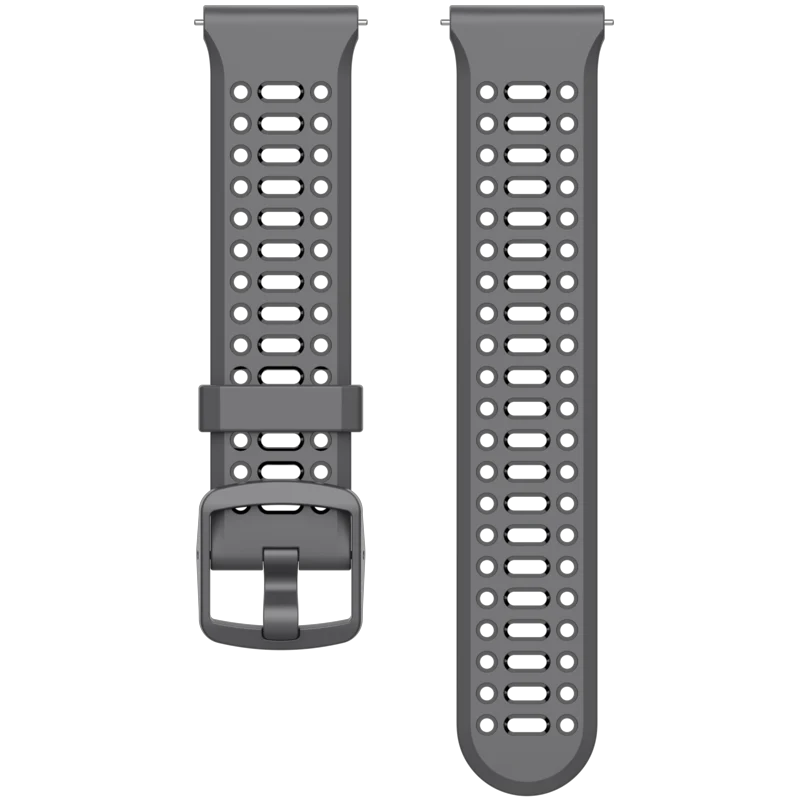 Coros Pace 3/4/Pro Band in dark grey silicone with quick release, snug fit, adjustable 22mm watch band for all activities