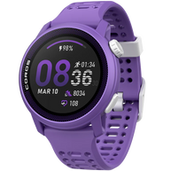 PACE 3 GPS Sport Watch by Coros in purple and white, lightweight with training and recovery tracking, ideal for running and fitness