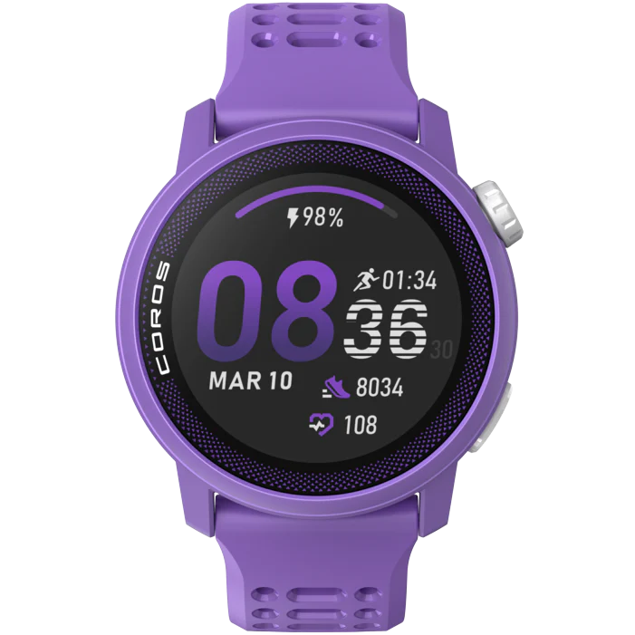 PACE 3 GPS Sport Watch by Coros in purple, lightweight sport watch with GPS tracking for training and recovery monitoring