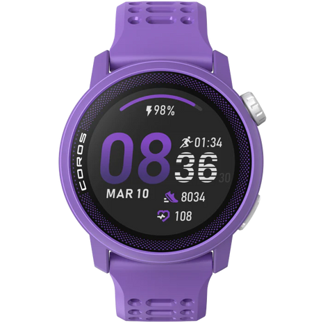 PACE 3 GPS Sport Watch by Coros in purple, lightweight sport watch with GPS tracking for training and recovery monitoring