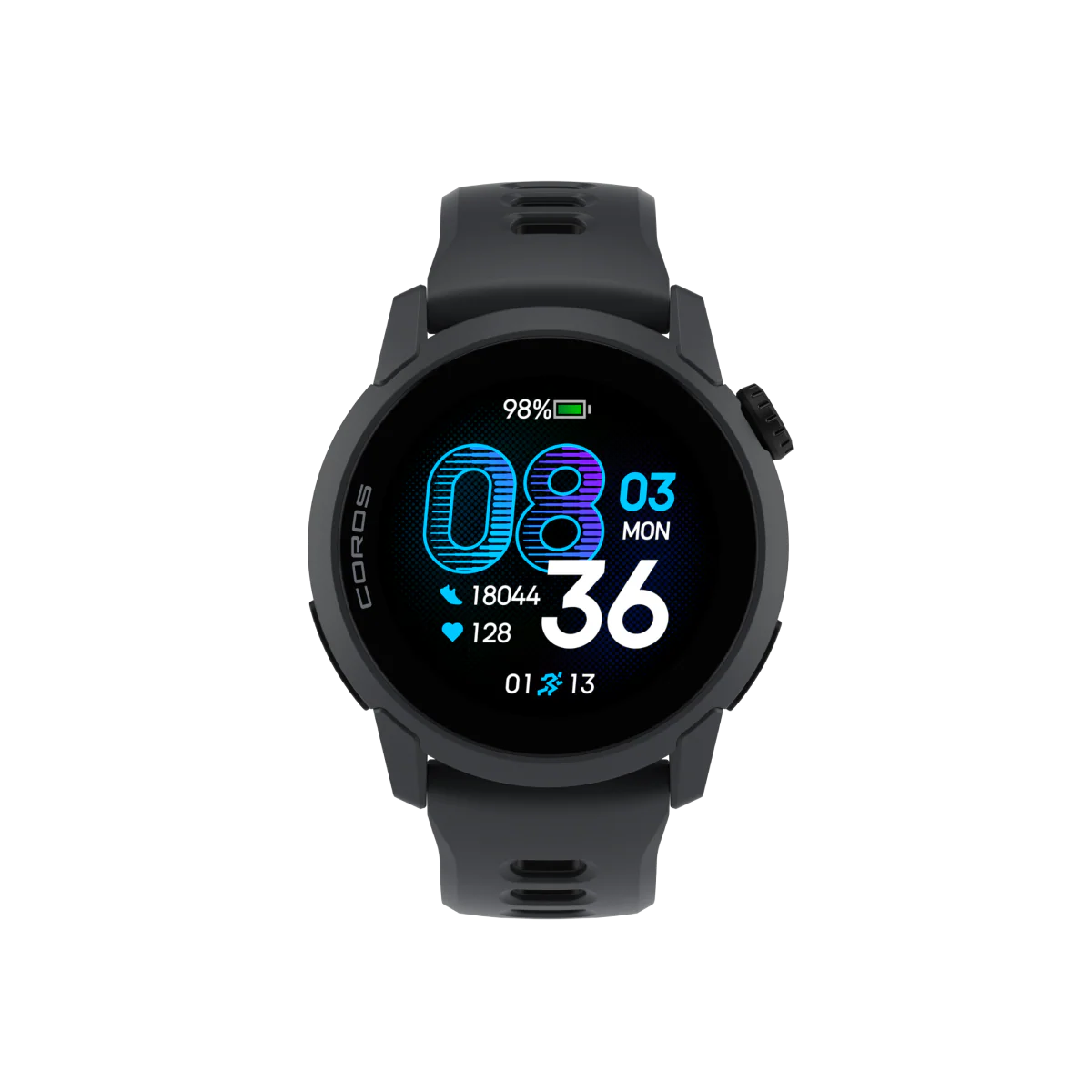 Pace 4 GPS Sport Watch by Coros in black with advanced running metrics including VO2 max and lactate threshold tracking for runners