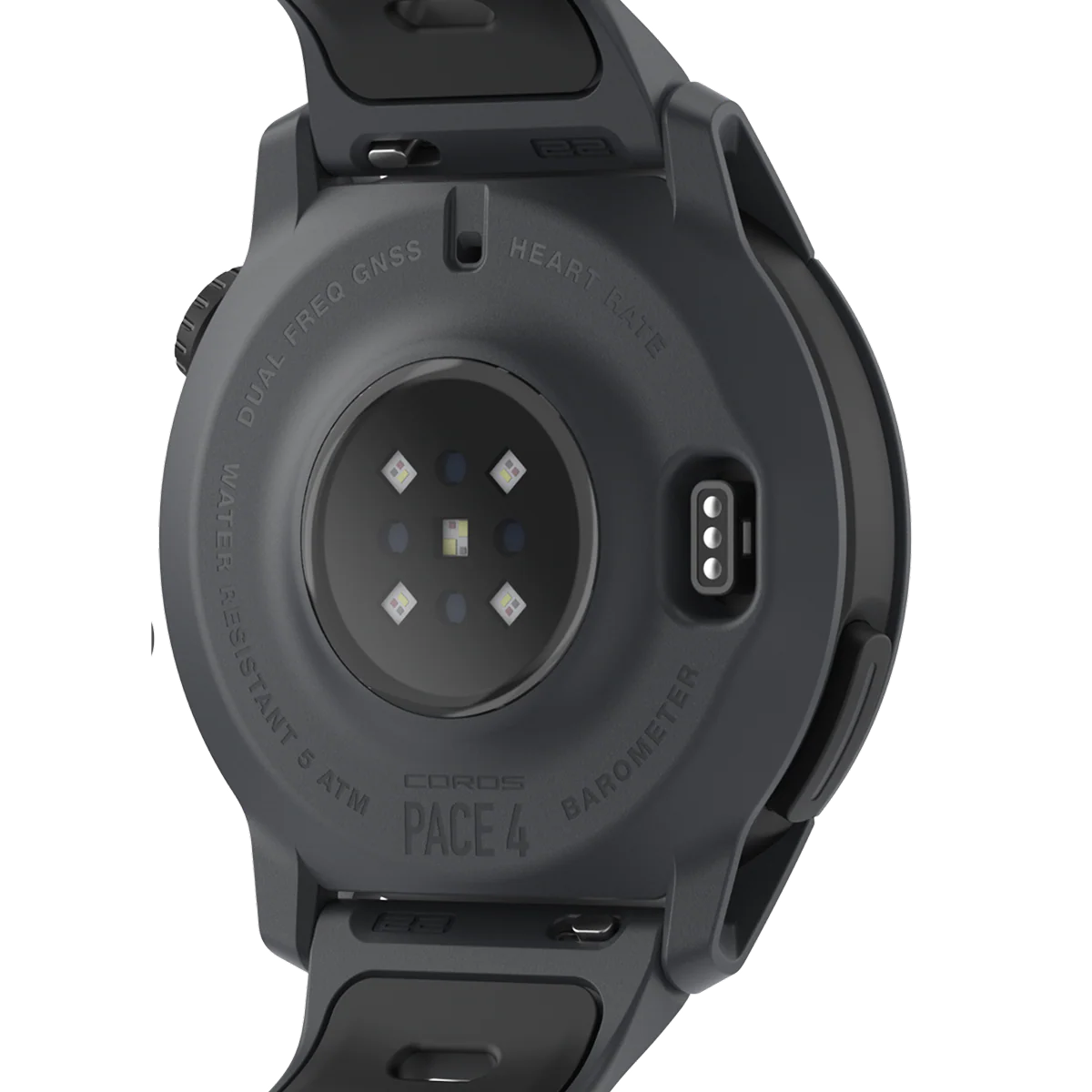 Pace 4 GPS Sport Watch by Coros in black with advanced VO2 max tracking heart rate sensor and waterproof design for running