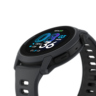 Pace 4 GPS Sport Watch by Coros in black and grey with advanced running metrics tracking including VO2 max for training and performance.