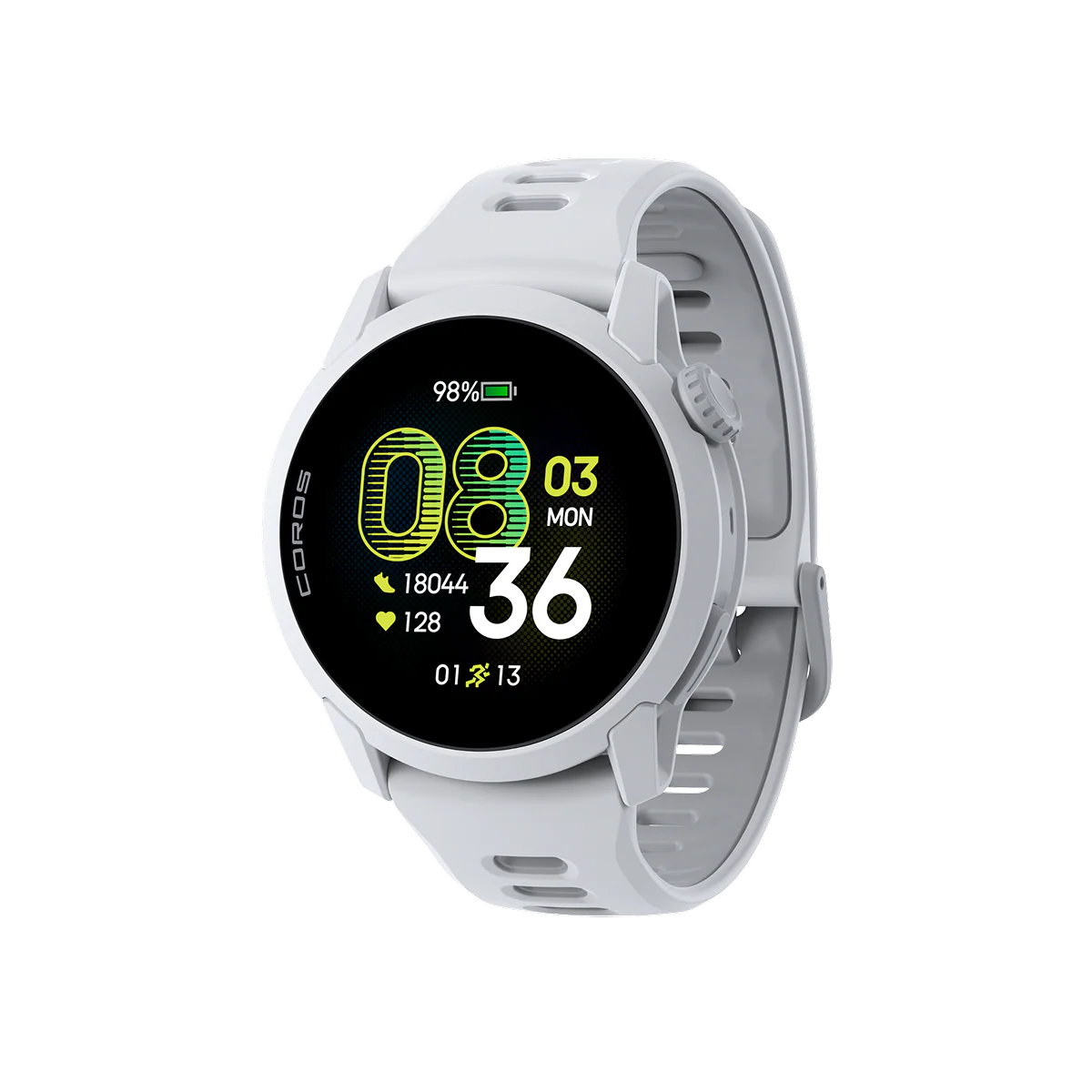 Pace 4 GPS Sport Watch by Coros in white with VO2 max tracking and advanced running metrics for performance monitoring