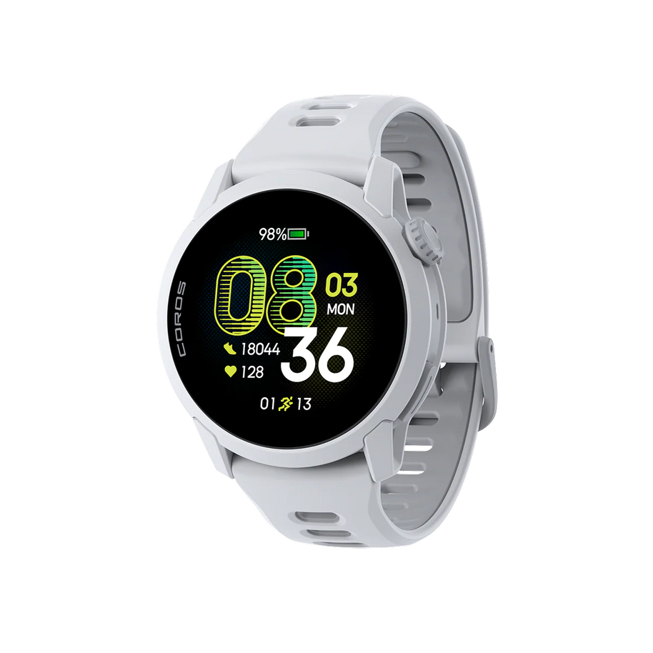 Pace 4 GPS Sport Watch by Coros in white with VO2 max tracking and advanced running metrics for performance monitoring