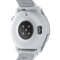 Pace 4 GPS Sport Watch by Coros in white with heart rate sensor, barometer, dual GPS, advanced running metrics tracking for athletes