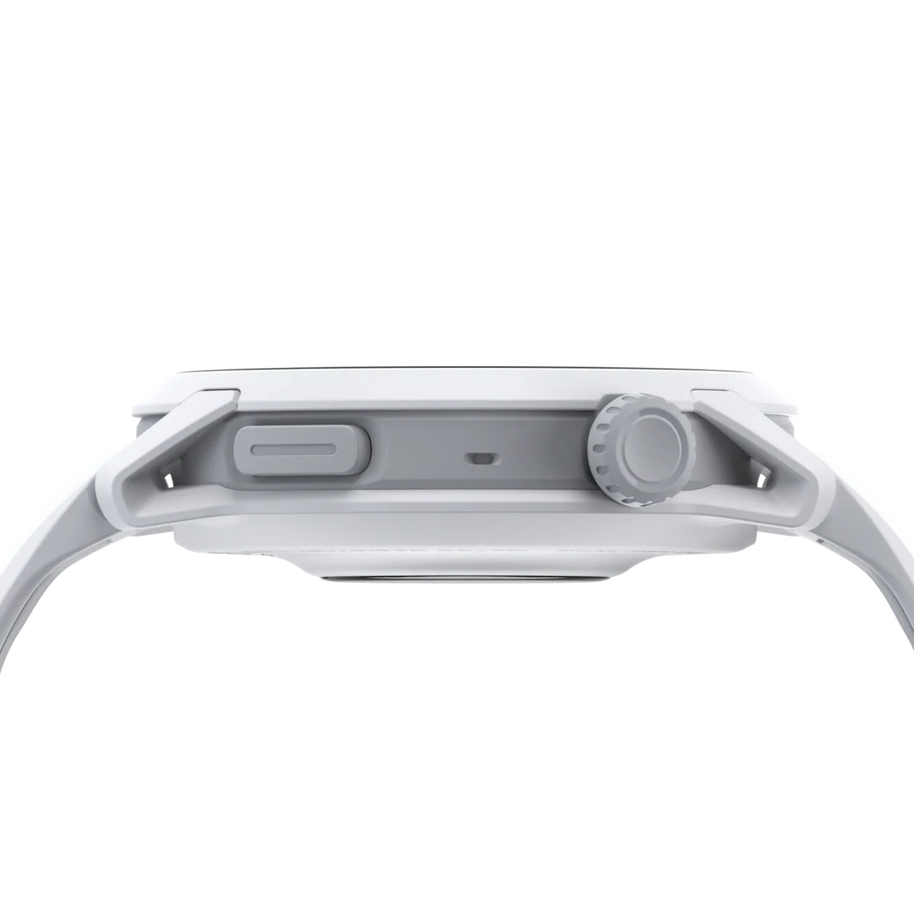 Pace 4 GPS Sport Watch by Coros in white and grey, advanced running metrics with VO2 max tracking for performance monitoring