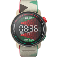PACE 3 GPS Sport Watch by Coros in beige with red and green accents, lightweight GPS watch for tracking training and recovery