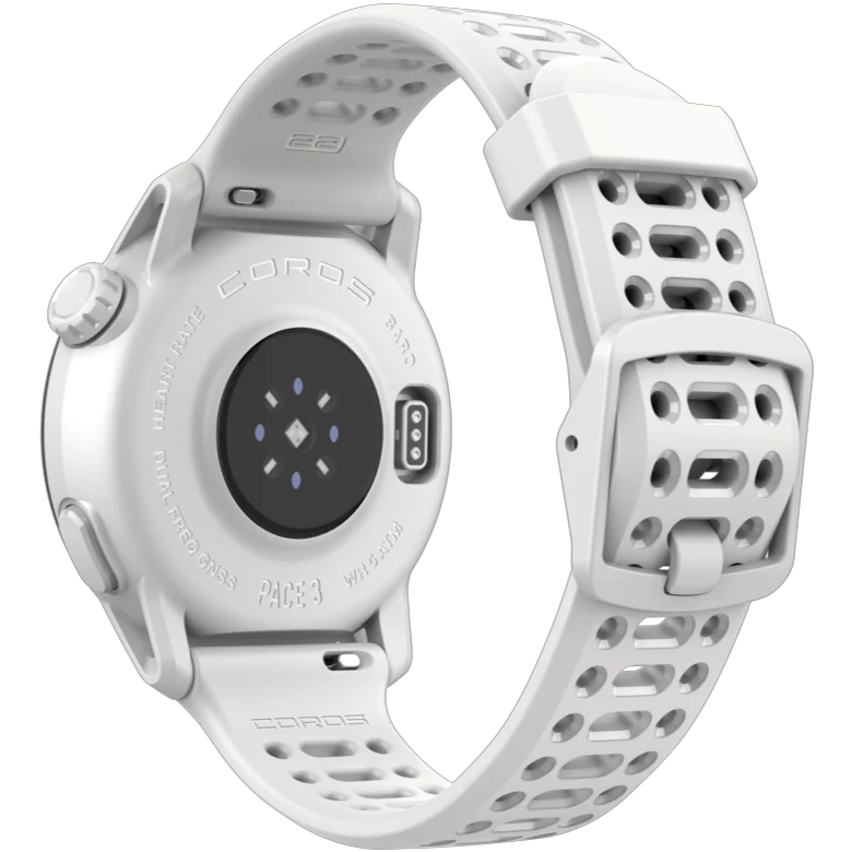 PACE 3 GPS Sport Watch by Coros in white, lightweight with advanced training and recovery tracking for running and sports use