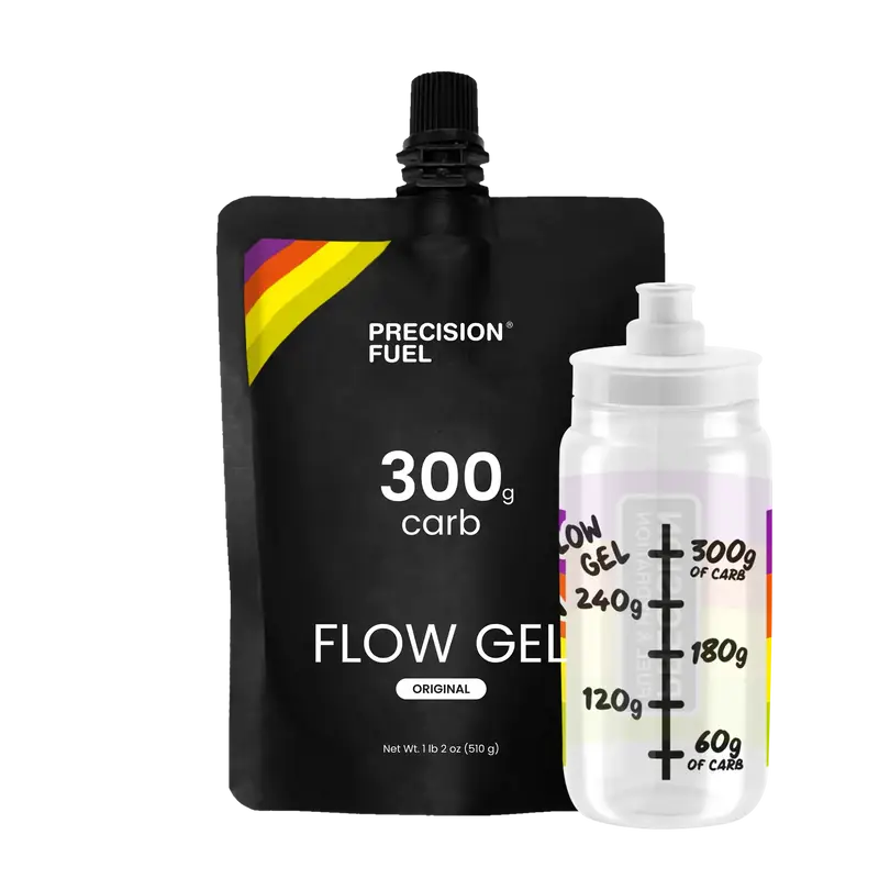 PF Gel by Precision Fuel & Hydration in black with citrus flavour, 30g carb gel for fast energy during running and endurance activities