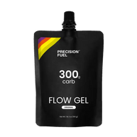 PF Gel Flow Gel Original by Precision Fuel & Hydration, black pouch with 300g carbohydrate for fast energy during running and endurance activities