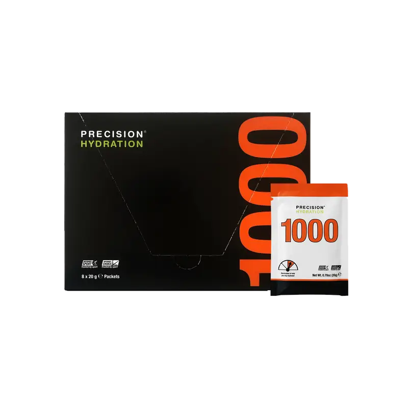 Hydration Powder by Precision Fuel & Hydration in black and orange, electrolyte drink mix for athletes to maintain hydration and replenish minerals