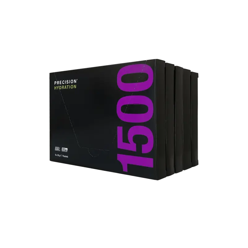 Hydration Powder by Precision Fuel & Hydration in black with purple accents, electrolyte drink mix for athlete hydration and sweat replacement