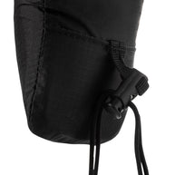 Lower section of the UltrAspire Pole Quiver in Black with the drawcord toggle hanging below