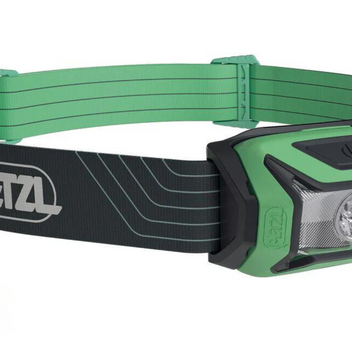 Tikka Lamp by Petzl in black and green, 350 lumens LED headlamp designed for night hikes and camping safety accessories
