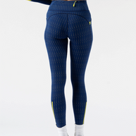 Low Light Speed Tights - Women by Rabbit in navy with 360° reflective print, compressive fit, laser-cut perfs, and five pockets for safe running