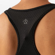 EZ Tank Perf Trail - Women by Rabbit in black, lightweight breathable perforated tank top for everyday trail running and workouts