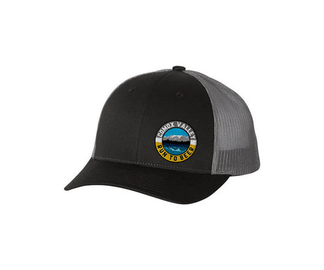 Run to Beer Hats (2025) by Run To Beer in black and grey mesh, breathable hat supporting event gear and outdoor running Canada