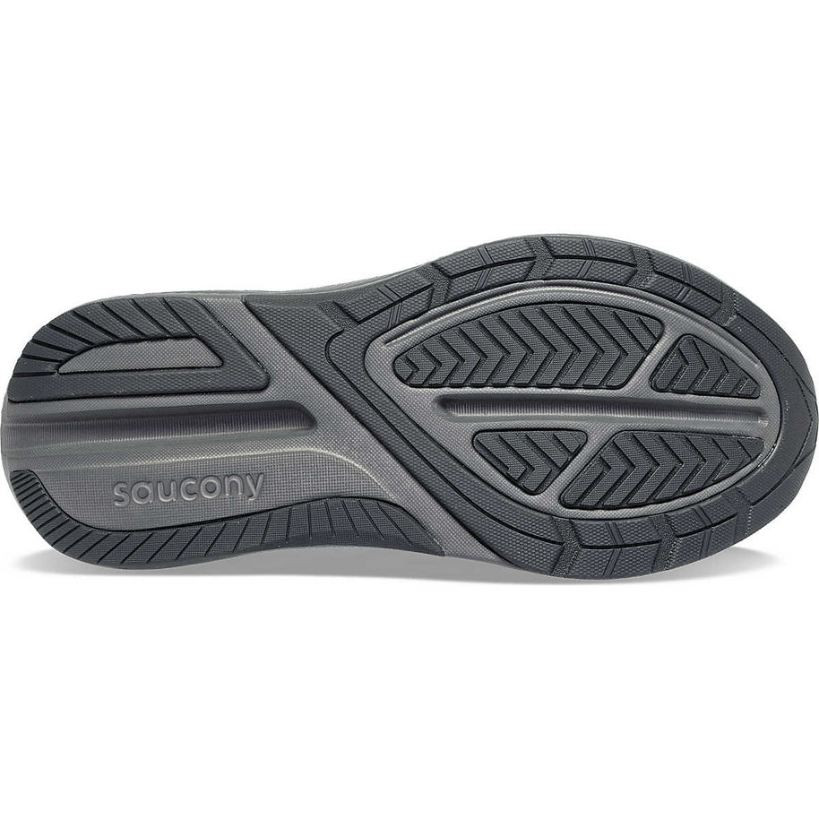 Echelon 9 Wide - Women by Saucony in black and grey with max cushioning and stable ride for comfortable road running and walking