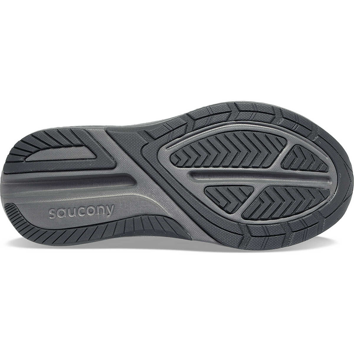 Echelon 9 - Women by Saucony in black and grey with max cushioning and stable sole for comfortable road running and walking