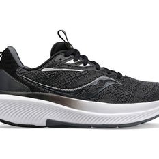 Echelon 9 X-Wide - Women by Saucony in black and grey, cushioned road running shoe with roomy fit for max comfort and stability
