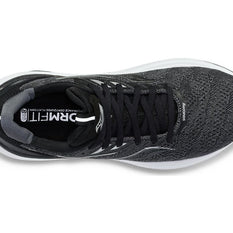 Echelon 9 Wide - Women by Saucony in black and grey, cushioned wide fit road running shoe for comfort and stability