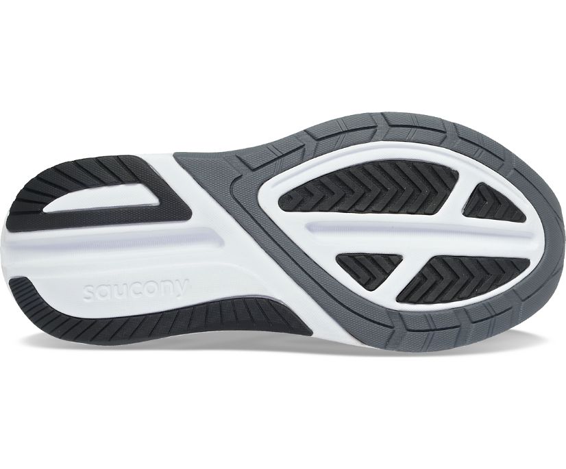 Echelon 9 X-Wide - Women by Saucony in black and white, cushioned road running shoe with roomy fit for stable, comfortable walks and runs