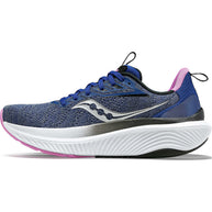 Echelon 9 - Women by Saucony in blue and pink, cushioned road running shoe with roomy fit for comfort and stable ride