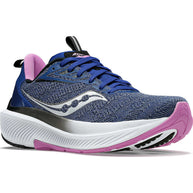 Echelon 9 - Women by Saucony in blue and pink, cushioned road running shoe with roomy fit and stable ride for comfort and long runs
