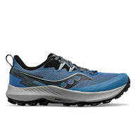 Peregrine 14 - Women by Saucony in blue and black, trail running shoe with max protection and ultimate freedom for rugged outdoor use