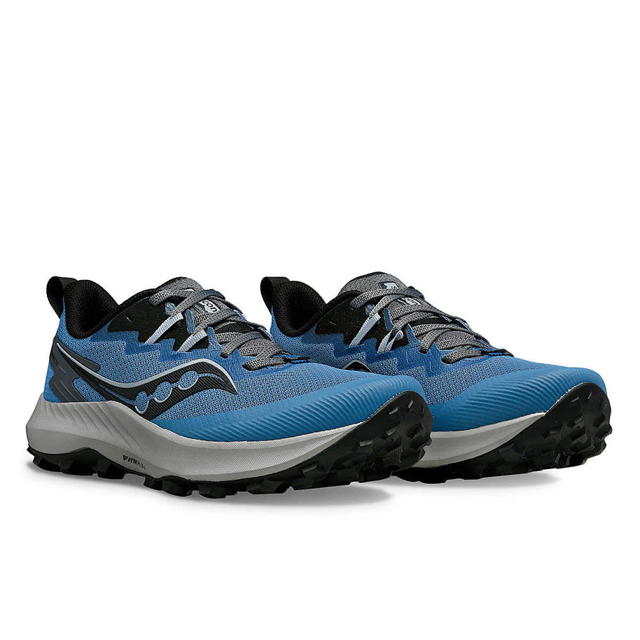 Peregrine 14 - Women by Saucony in blue and black, trail running shoes with max protection and freedom for outdoor exploration