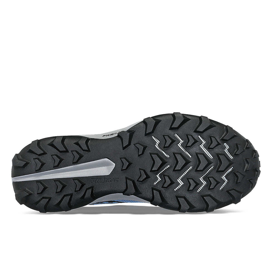 Peregrine 14 - Women by Saucony in black and blue with durable outsole for ultimate protection and freedom on rugged trails