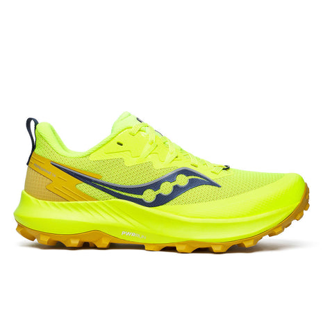 Peregrine 14 - Women by Saucony in bright yellow and tan, trail running shoe with max protection and freedom for outdoor running and exploration