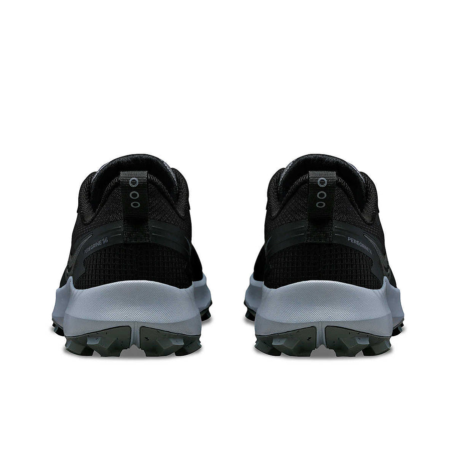 Peregrine 14 Wide - Women by Saucony in black and grey, trail running shoe with max protection and freedom for rugged outdoor use