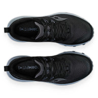 Peregrine 14 Wide - Women by Saucony in black and grey, lightweight trail running shoe with max protection and freedom for outdoor exploration