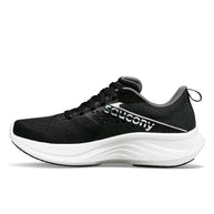 Ride 17 - Women by Saucony in black and white with PWRRUN+ foam cushioning, lightweight running shoe for comfort and road running