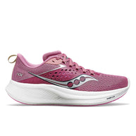 Ride 17 - Women by Saucony in pink with PWRRUN+ foam cushioning, lightweight road running shoe for comfort and everyday performance