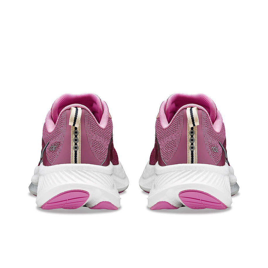 Ride 17 - Women by Saucony in pink with PWRRUN+ foam cushioning road running shoes designed for comfort-first performance and daily runs