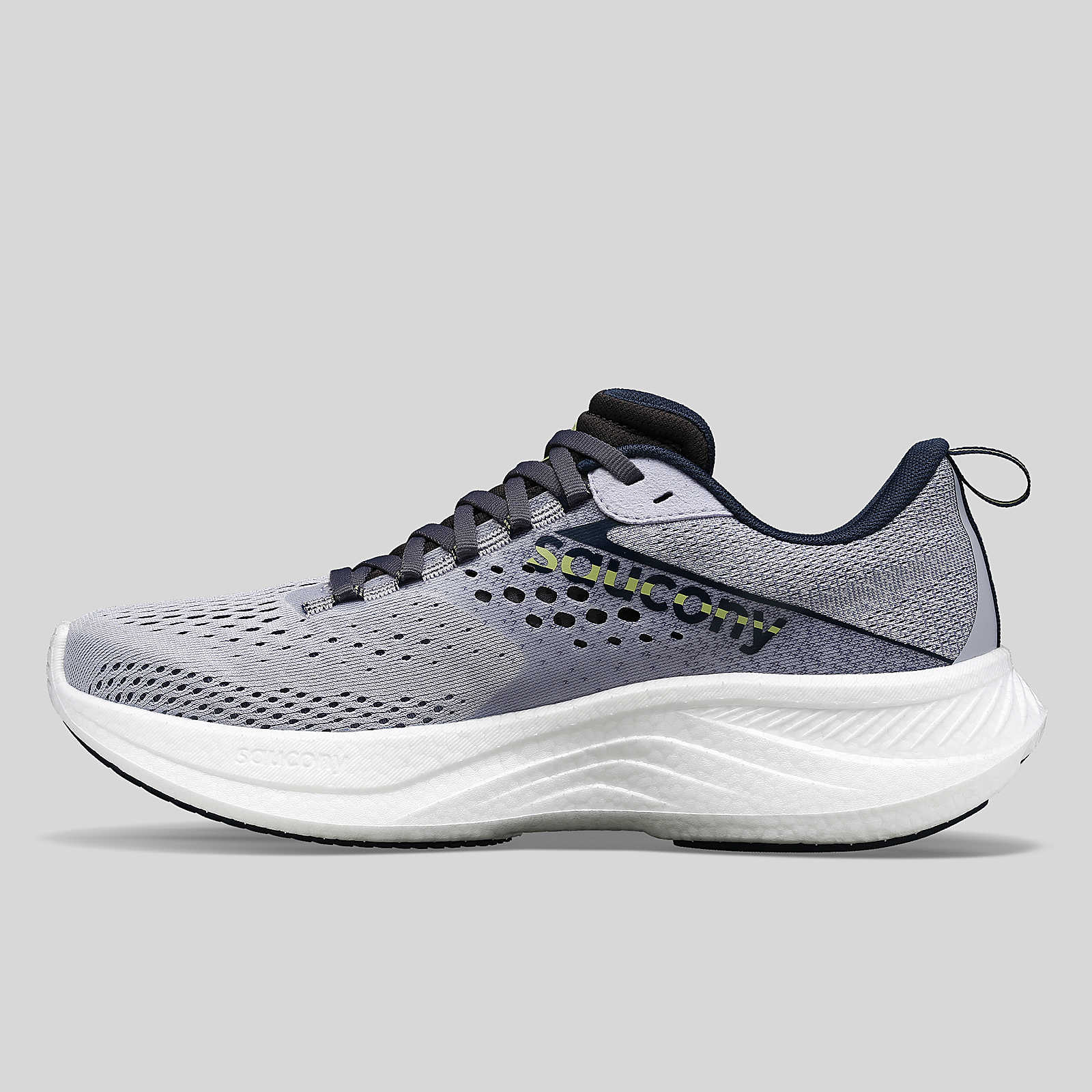 Ride 17 - Women by Saucony in grey and black with PWRRUN+ foam cushioning, lightweight road running shoe for comfort and daily runs