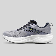 Ride 17 - Women by Saucony in grey and black with PWRRUN+ foam cushioning, lightweight road running shoe for comfort and daily runs