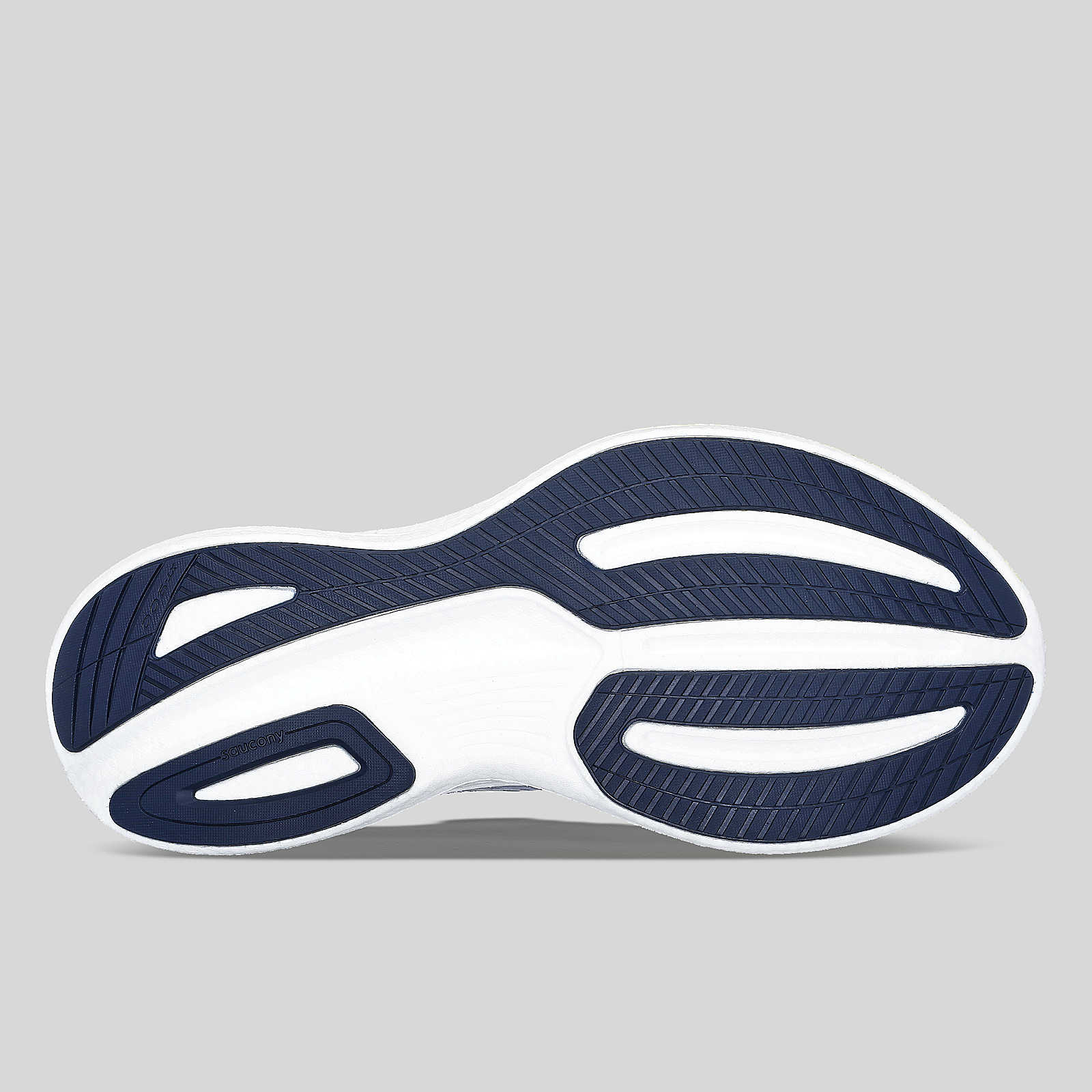 Ride 17 - Women by Saucony in navy and white with PWRRUN+ foam cushioning road running shoe for comfort and performance