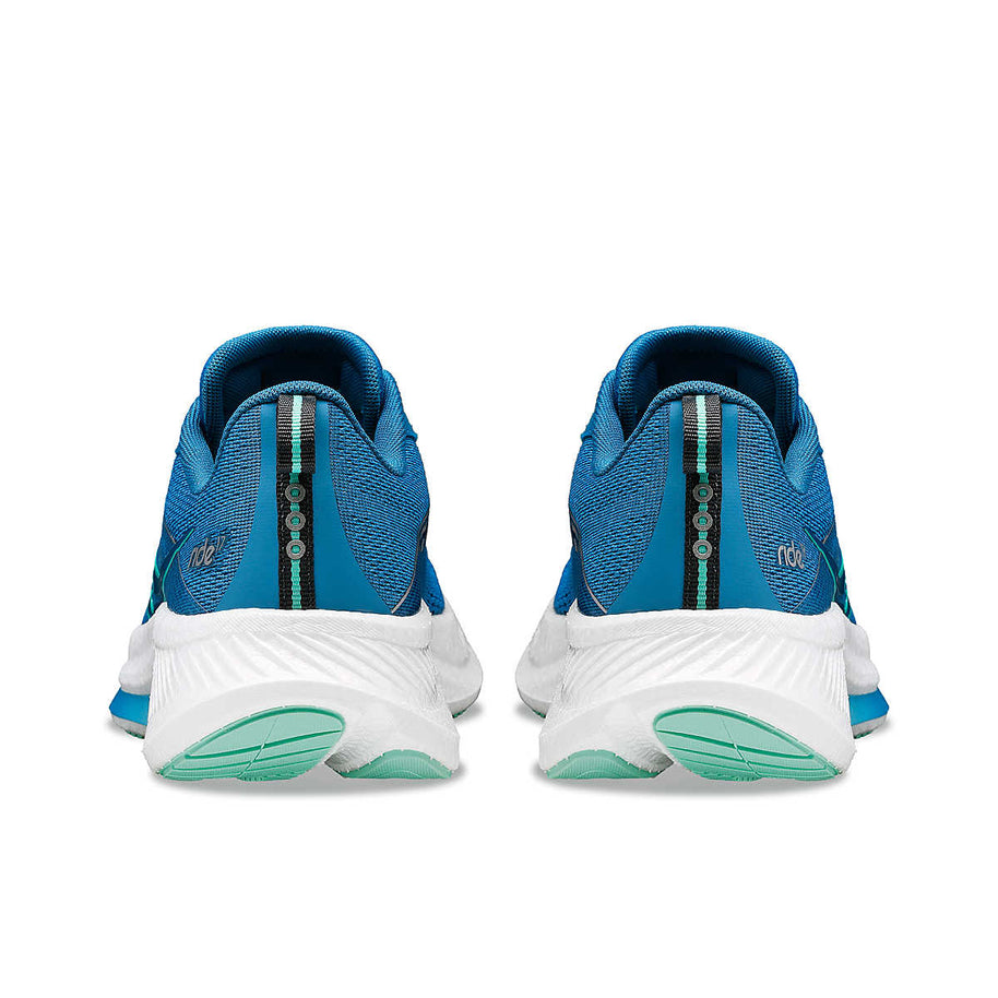 Ride 17 - Women by Saucony in blue and teal with PWRRUN+ cushioning, lightweight road running shoes designed for comfort and everyday runs