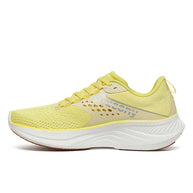 Ride 17 - Women by Saucony in yellow and white with PWRRUN+ foam cushioning, lightweight road running shoe for comfort and daily runs