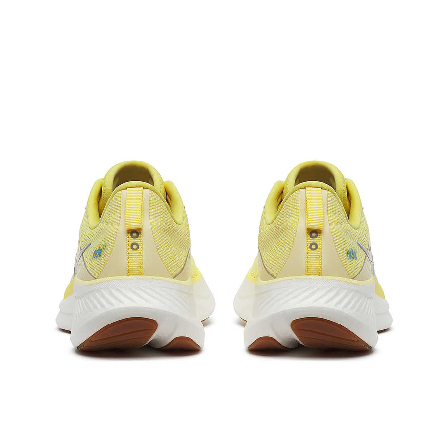 Ride 17 - Women by Saucony in light yellow with PWRRUN+ cushioning, lightweight road running shoes for comfort-first performance