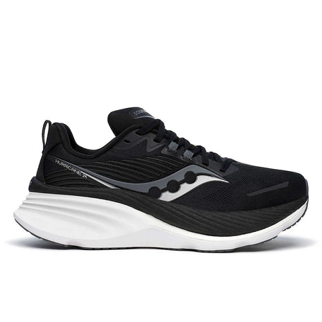 Hurricane 24 - Women by Saucony in black and white with dual-cushioning for maximum comfort, ideal for road running and daily use
